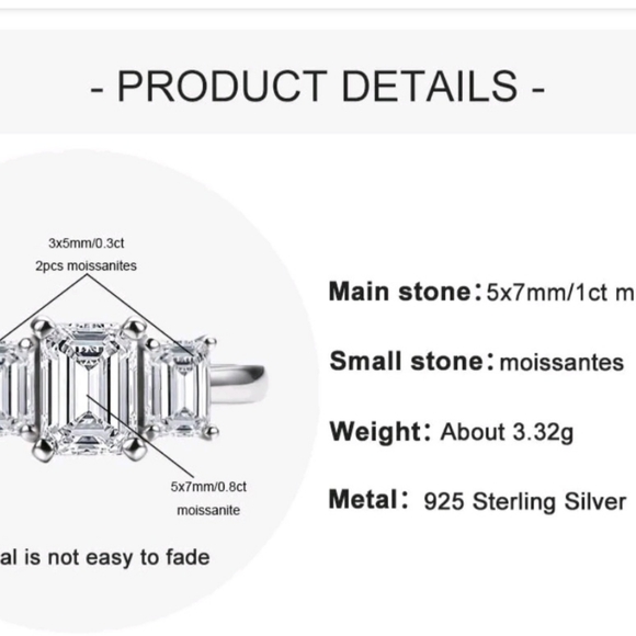 Moissanite engagement ring - Picture 10 of 10